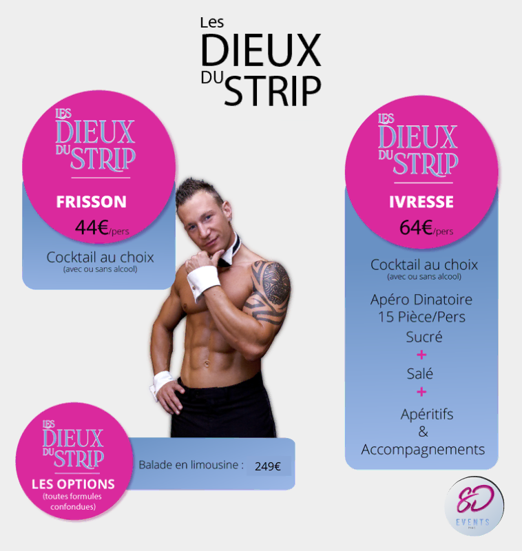 Tarifs et Formules Soirée Chippendales Les Dieux Du Strip 2026